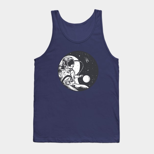 Astronaut, ying- yang circle space Tank Top by FelippaFelder